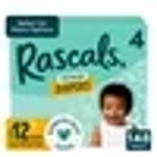 Rascals Premium Absorbent Baby Diapers Size 4, 148 Count