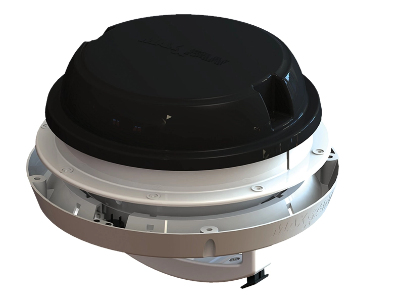 Maxxair Maxxfan Dome PLUS Roof/Wall Fan With LED Lighting - Black