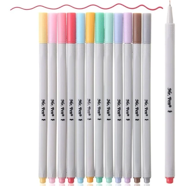 Mr. Pen Fineliner Pastel Pens 12 Pack
