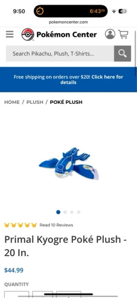Pokémon Center Kyogre 