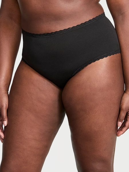 Cotton Lace-Waist Cheeky Panty