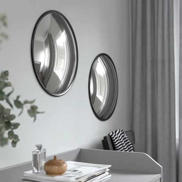 SVARTBJÖRK Espelho convexo decorativo - preto 41 cm