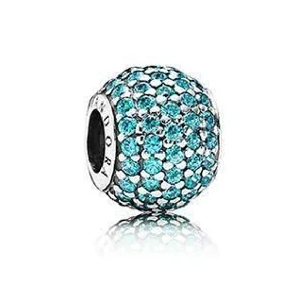Authentique Charm perle en argent sterling pavé de lumières rose clair 791051PCZ