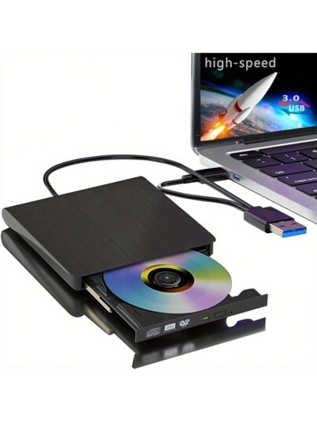 External CD/DVD Drive For Laptop USB 3.0 Portable  Drive/DVD Player For Laptop CD ROM Burner Compatible With Laptop Desktop PC Windows Linux