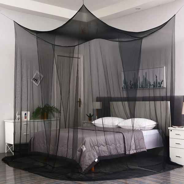 3pcs Bed Canopy, Four-Corner Pillar Drapes, Large Mosquito Net, Bedroom Princess Decoration, Suitable for Girls And Adults.