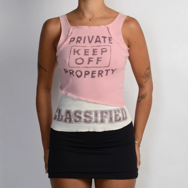 PINK PATCHWORK TANK TOP