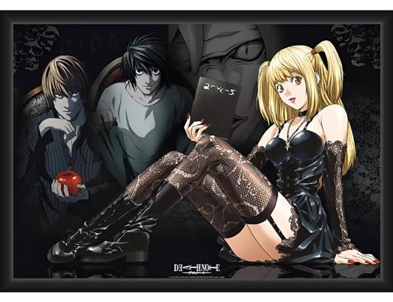 Officially Licensed Death Note - Misa - Framed Art Poster - 24 x 36 Inch - Sturdy Engineered Wood Frame with Plexi Glass - Ready to Hang Latitude Run