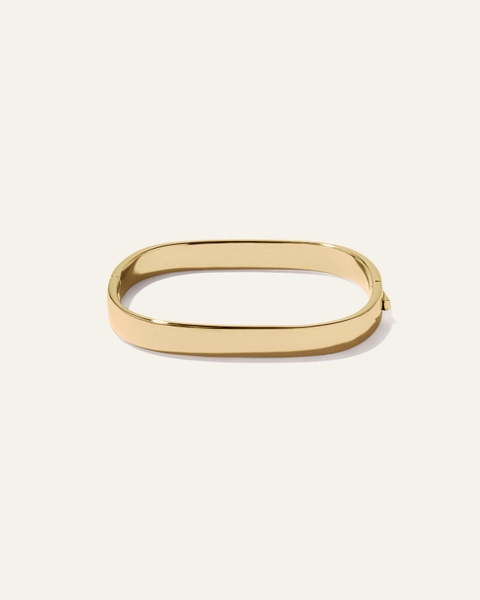 Rectangular Bold Bangle in Gold Vermeil