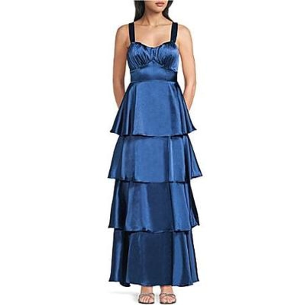 Teiered Ruffle Long Dress - XS