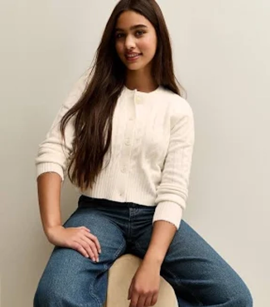 New Look Girls' Cable Knit Cardigan