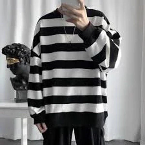 Grunge Striped Loose Sweater