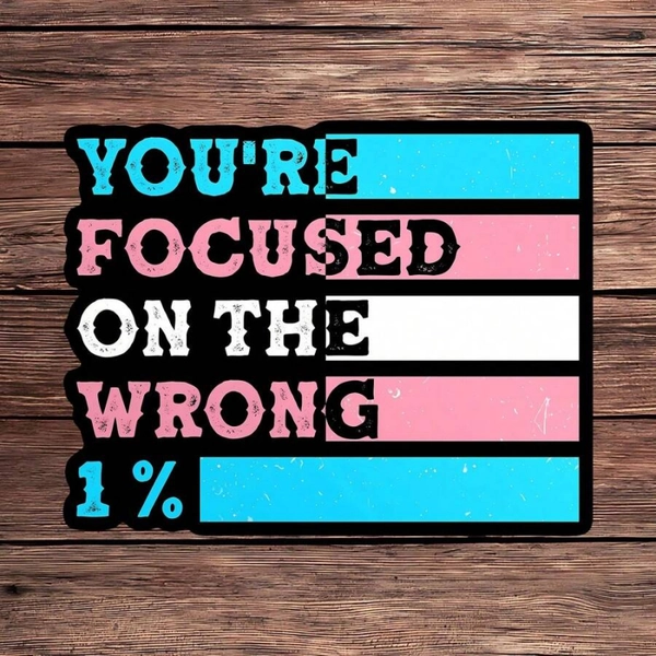 1pc Equality Pride Sticker, Focused Wrong Laptop Decal, Trans Ally Vinyl, Positive Gift, Peel& Stick Tumbler Sticker, Inclusive Water Bottle Decal, Trending Pride Notebook Vinyl, Perfect Gift for Supportive Friends, Blue Flag Car Decal, Easy Apply