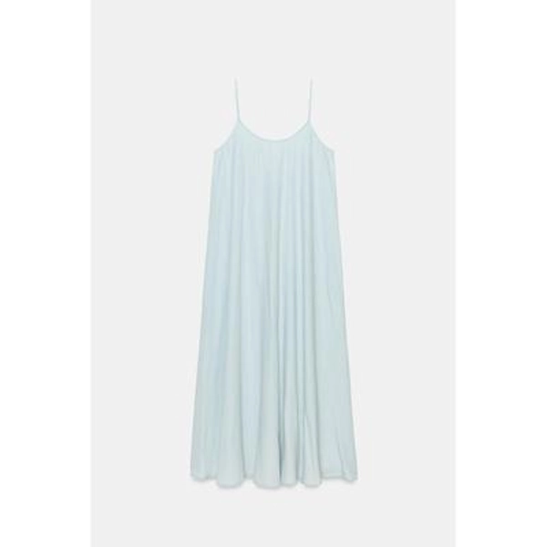 Zara - Flowy Long Dress - Blue - Xxl - Woman
