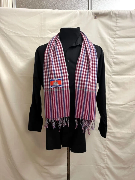 HCS 075 S, Scarf, Handwoven 100% Cotton Scarf With Hand Dyed (krama Khmer), Authentic Handmade Krama Scarf - Etsy