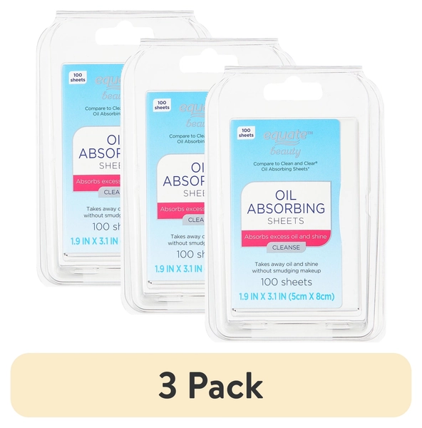 (3 pack) Equate Oil Absorbing Sheets 100 Count - Walmart.com