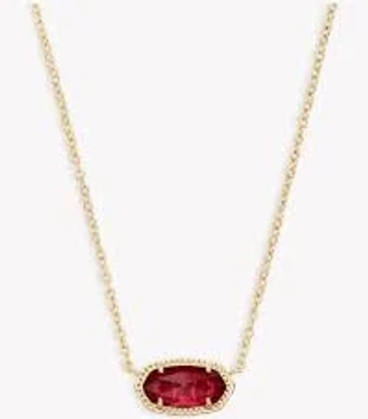Kendra Scott Elisa Gold Pendant Necklace in Berry