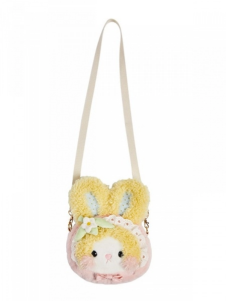 [£42.53]Lolita Strawberry and Flower Decorated Plush Bunny Crossbody Bag