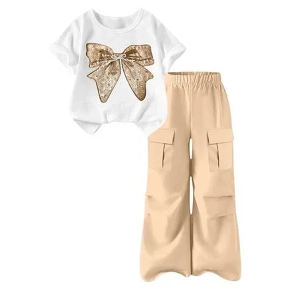 Girls 2-Piece Bow Graphic Denim Outfit