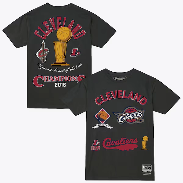 Men's Cleveland Cavaliers  Mitchell & Ness Charcoal Hardwood Classics Legacy Defined T-Shirt