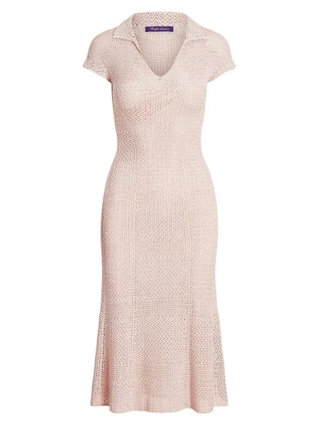 Crocheted Polo Midi-dress