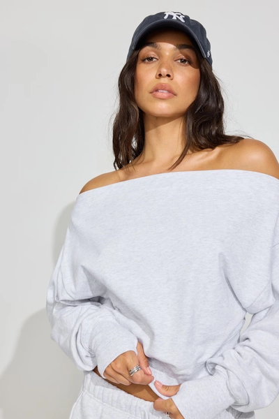 Garage SoftTerry Rib Off Shoulder Sweater