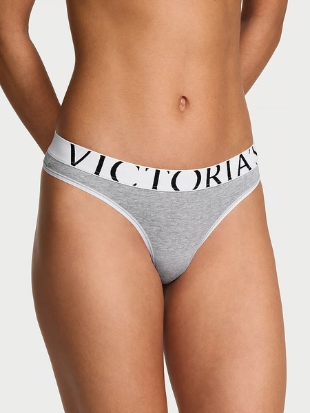 Exploded Logo Cotton Thong Panty