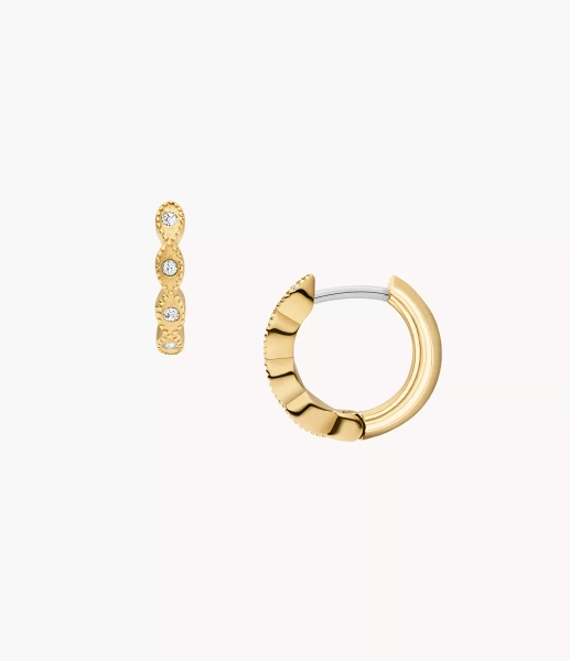 Ellis Pavé Glitz Gold-Tone Stainless Steel Hoop Earrings JF04913710