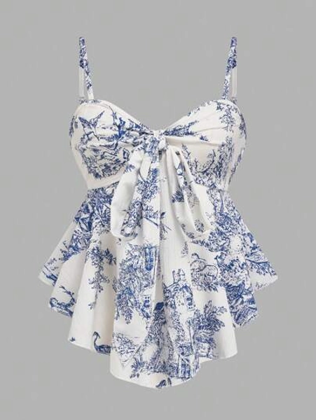 GlowEve Women's Textured Print Fitted Camisole, Elegant For Vacation, Commute, And Daily Wear