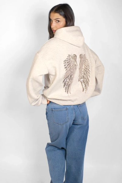 Wings sequin hoodie