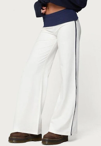 Edikted Women's Fold Over Wide Leg Pants