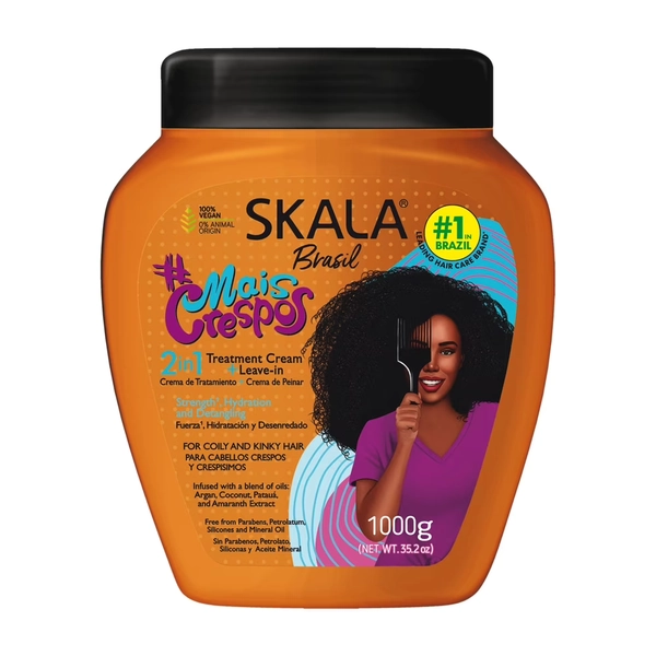 Skala Mais Crespos 2-in-1 Hair Treatment Cream & Leave-In for Curly & Coily Hair, Volume & Hydration, 35.3 oz - Walmart.com