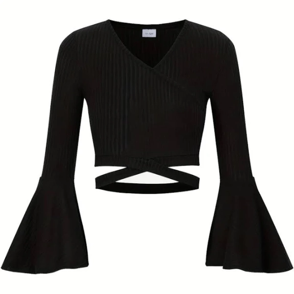 Y2k Fitted V-Neck High-Stretch Knit Shirt