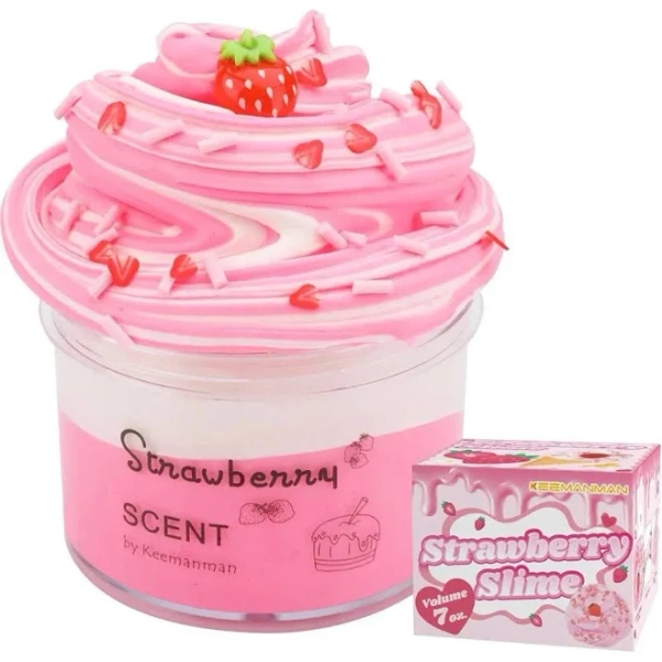 Strawberry Butter Slime, Scented Slime Kit, Kids Toys for Ages 5-7 8-13 Girls Boys, Squishy Sensory Toy Teen Girl Birthday Gifts, Cute Stuff Party