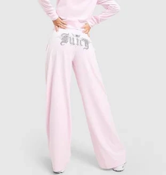 Juicy Couture Angel Velour Diamante Wide Joggers