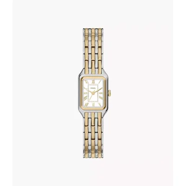 Montre à trois aiguilles Raquel en acier inoxydable bicolore