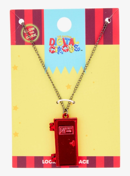 The Amazing Digital Circus Pomni Exit Door Glow-In-The-Dark Locket Necklace