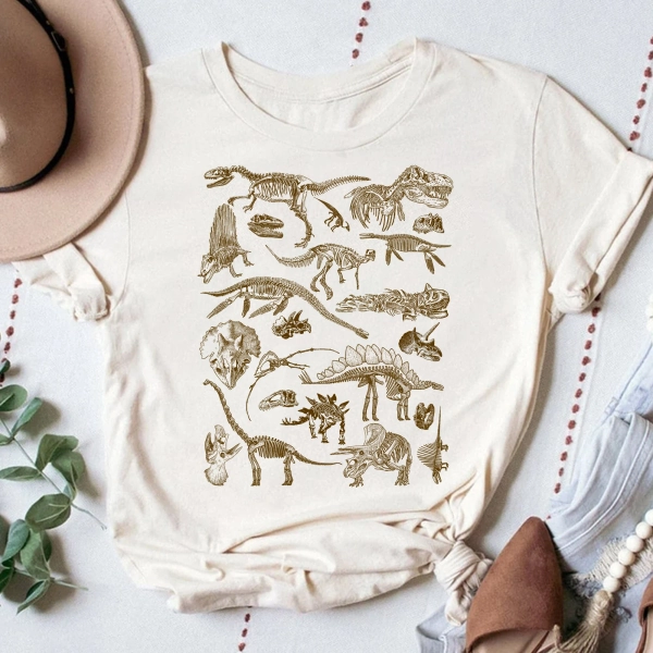 T-shirt vintage squelette de dinosaure : cadeau pour les amoureux des dinosaures