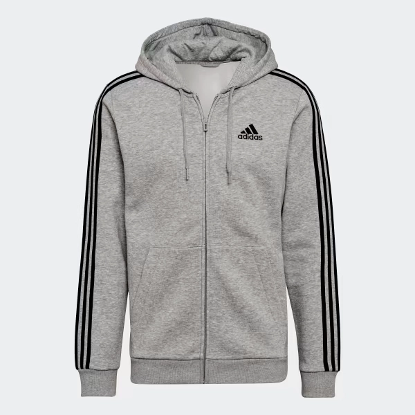 Essentials Fleece 3-Stripes Full-Zip Hoodie