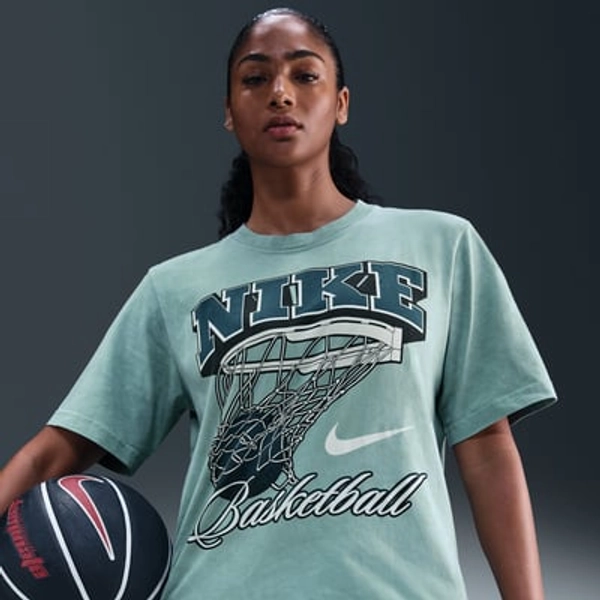 Nike Women's Loose Graphic Basketball T-Shirt in Green | HV6983-017