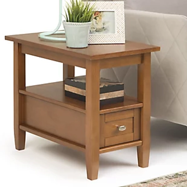 Simpli Home Warm Shaker Narrow Accent Side Table