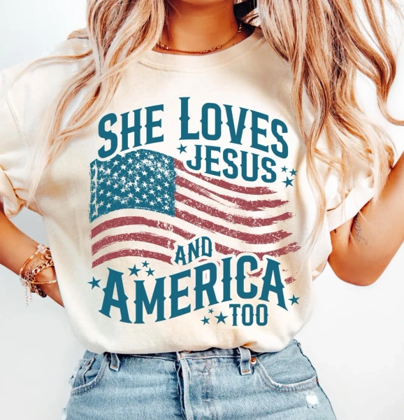 She Loves Jesus and America Too Shirt, Independence Day Shirt, Christian Shirt, 4th of July Shirt, America Retro Shirt, Usa Shirt, USA Flag - Etsy
