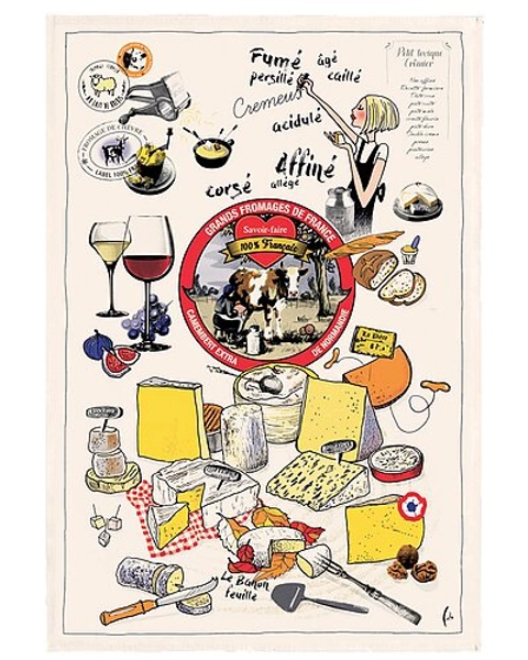 Torchons &amp; Bouchons Cheese Party Tea Towels (Set of 2)