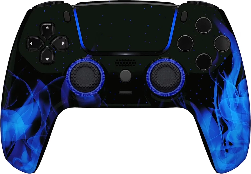 Custom Wireless Controller Compatible with PS5 - Multiple Designs Available (PS5 Blue Flame) - Walmart.com