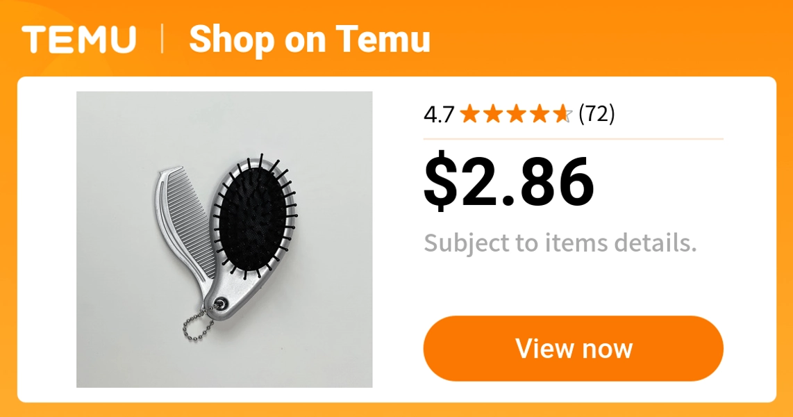 a mini 3 in 1 portable foldable hairbrush   a cushion - Temu