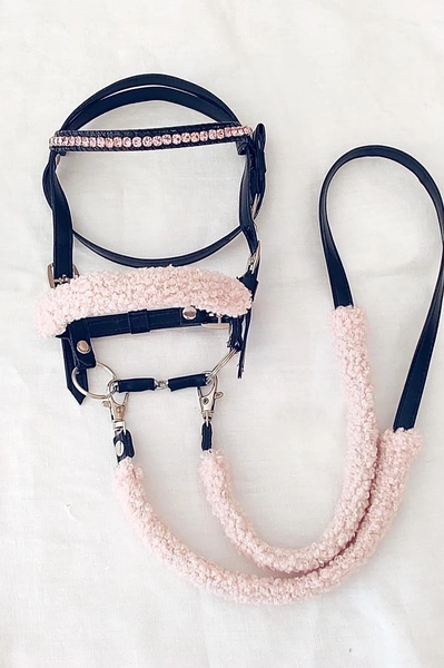 Hobby Horse Jewel Bridle with Bit - Crystal Browband - Pink or Blue or Green - jump - dressage - Handmade