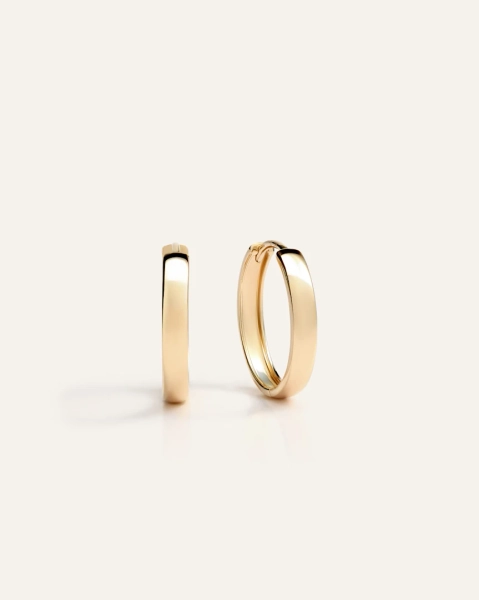 14K Gold Bold Hoops in Yellow Gold
