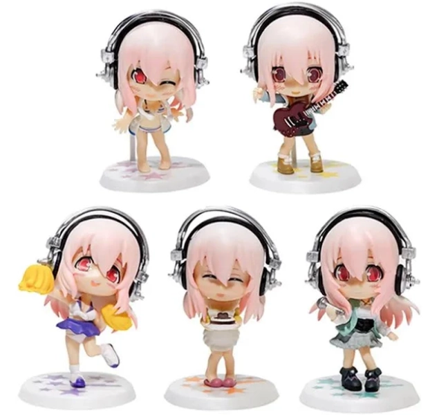 Anime Figure Super Sonico Working Swimsuit Suit Chassis Q Version Model Dolls Gift Collect