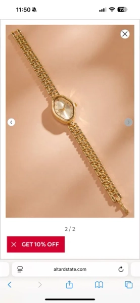 Gold Oblong Link Watch
