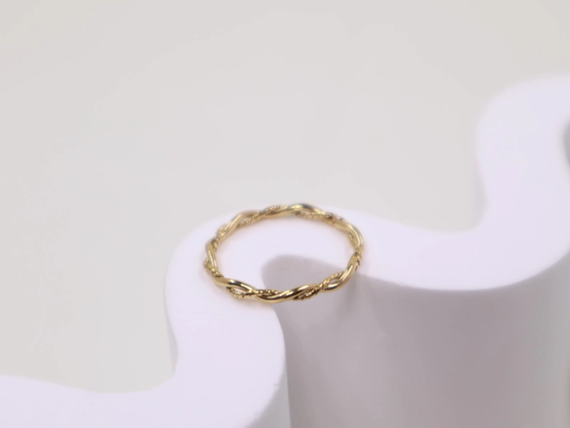 Twisted Ring Gold | Waterproof | Tarnish Free Ring | Minimal Band | Gift For Her | Ring For Women | Statement Ring | Christmas Gift Wife