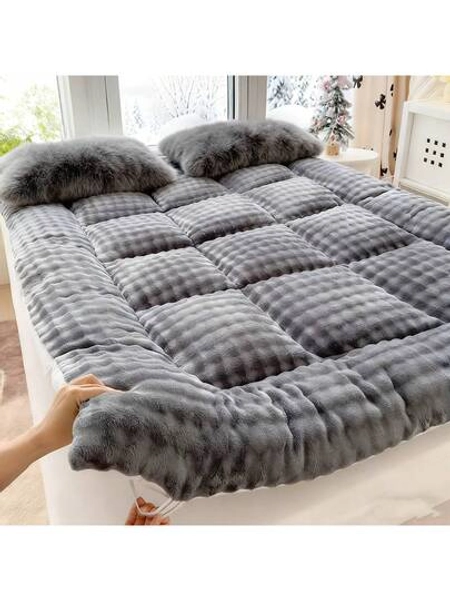 Cute Soft Mattress Topper - Comfort Breathable Fiber Filling Folding Roll Up Mattress Sleeping Pad, 6-8cm Warm Thickness Quilted Mattress Topper For Sleeping